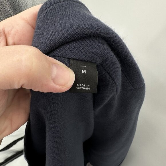 01.ALGO jacket blazer sport coat knit stretch two button unlined navy blue M - Picture 10 of 10